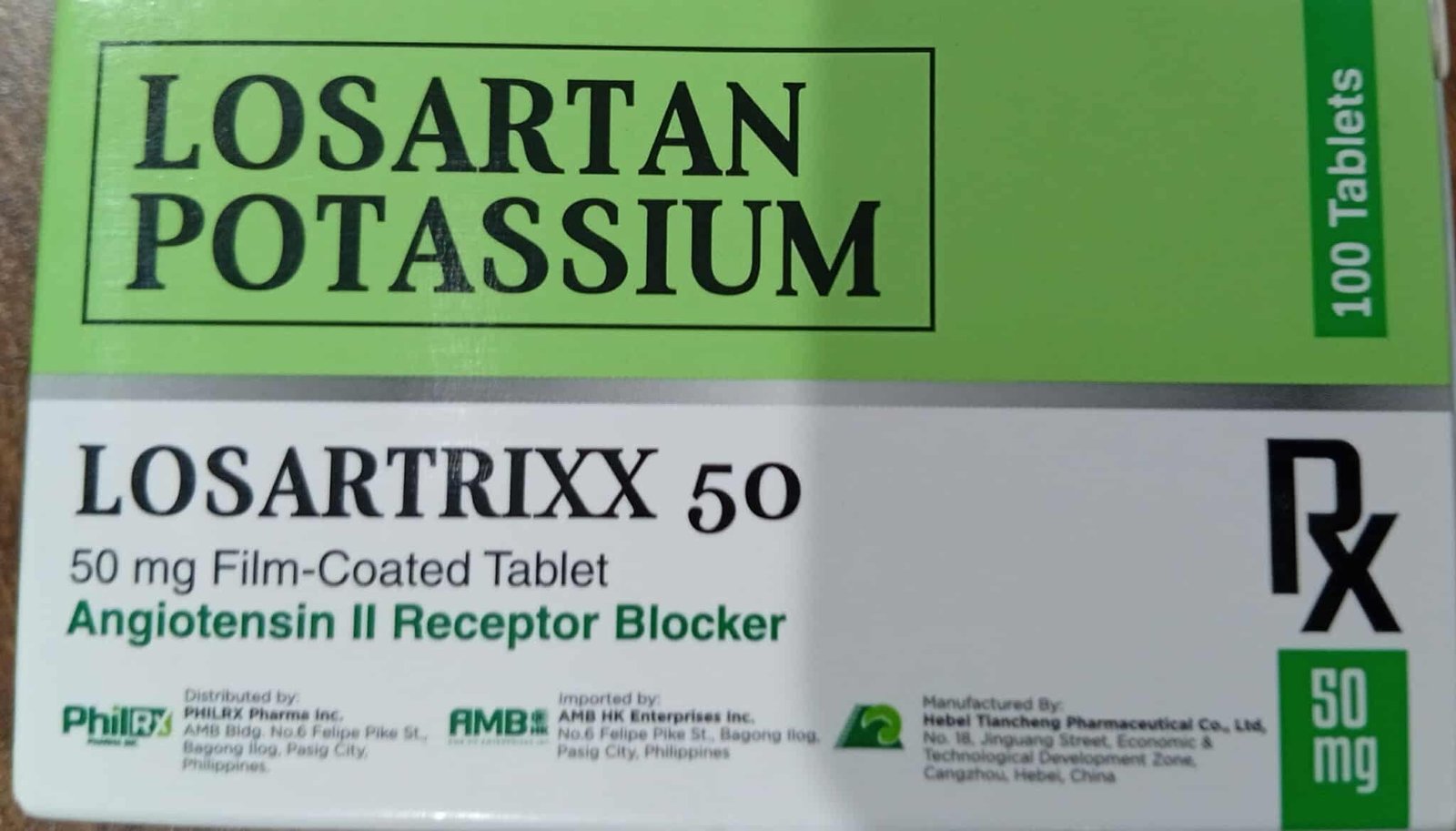 Losartan Potassium 50mg Tablet 100's	LOSARTRIXX