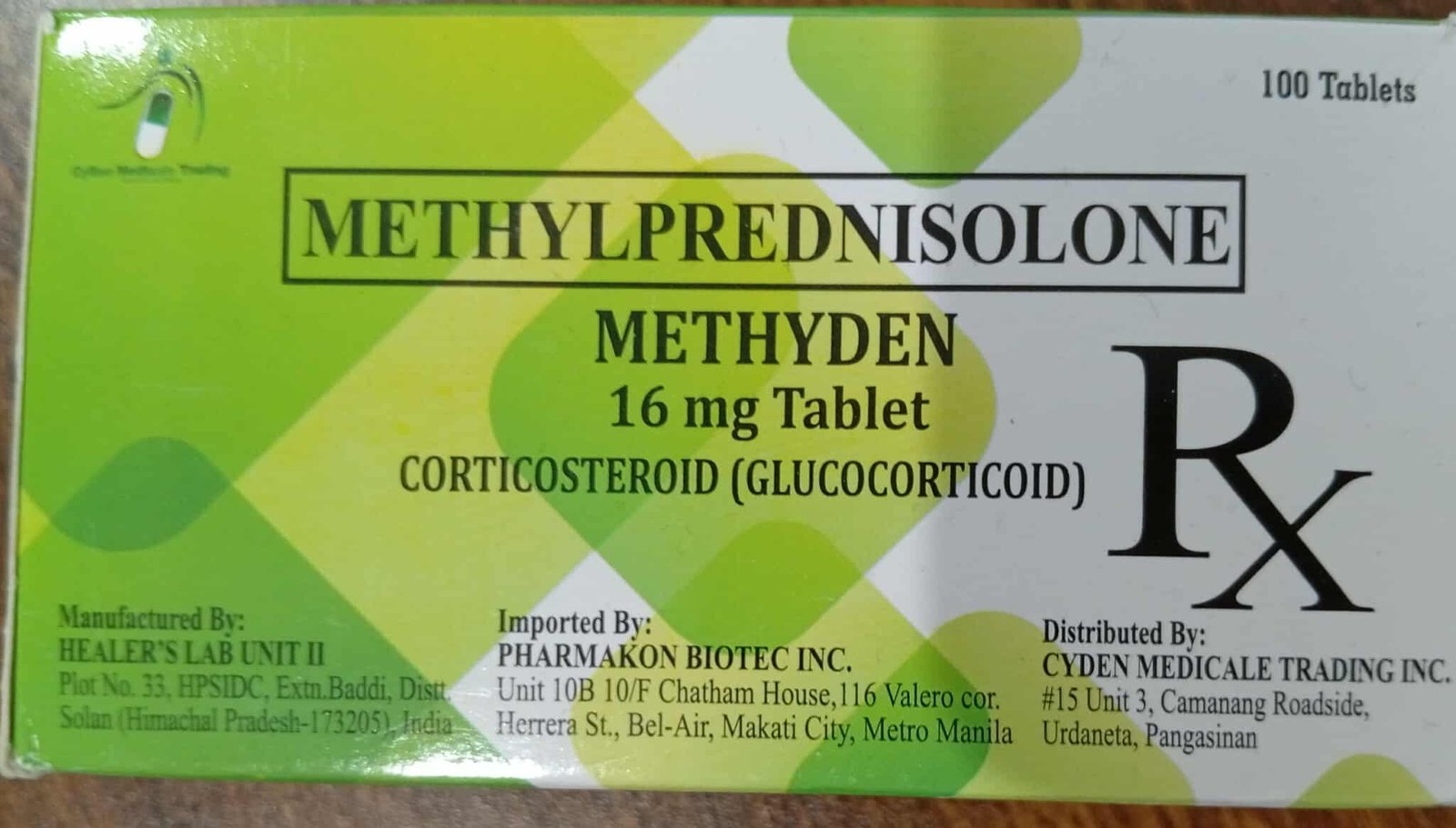 Methylprednisolone 16mg Tablet 100's (108/C)	METHYDEN